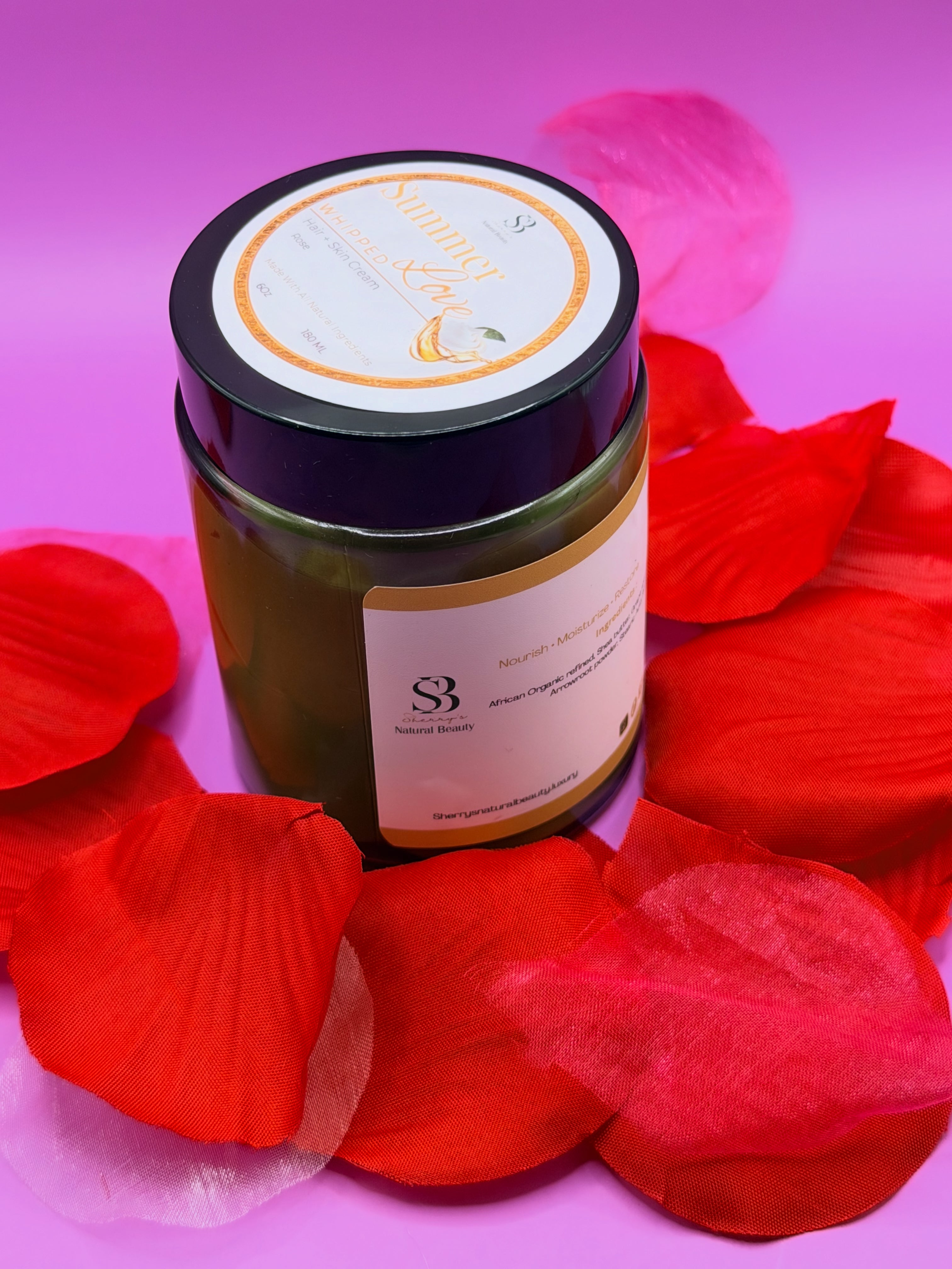 Summer-Love Whipped Organic Hair+ Body Butter (Rose)